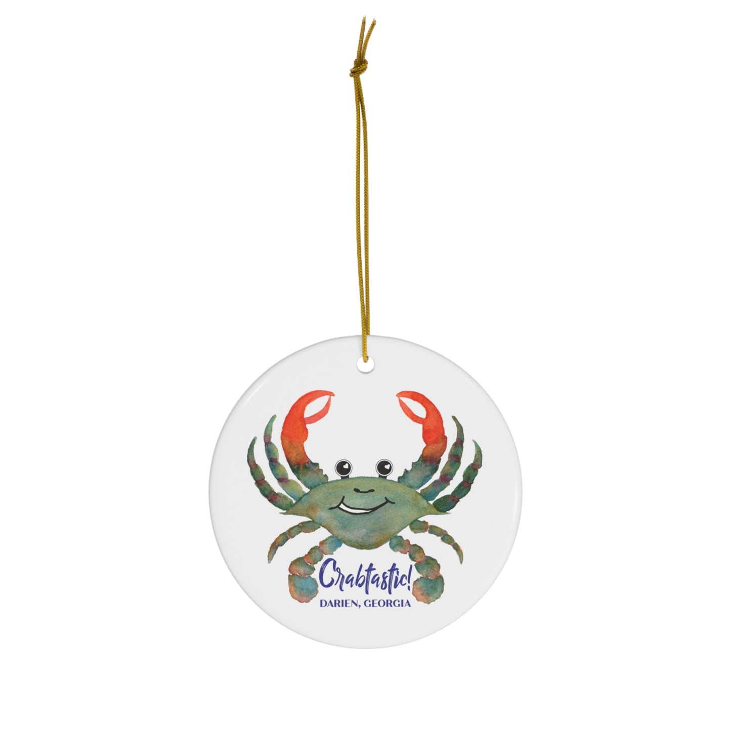 Crabtastic! Crab Ceramic Ornament: Darien, GA