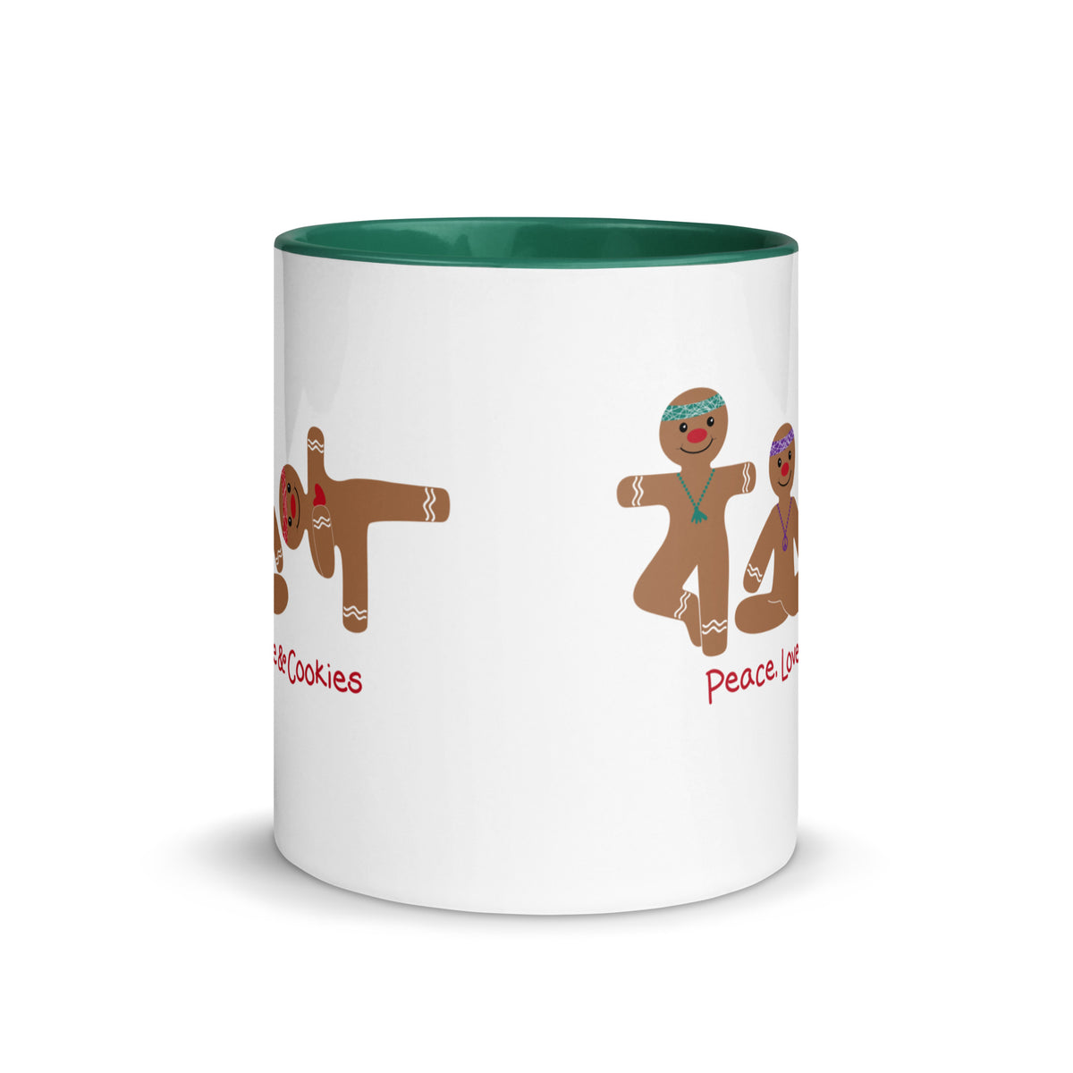 Peace Love & Cookies Gingerbread Yogis Mug