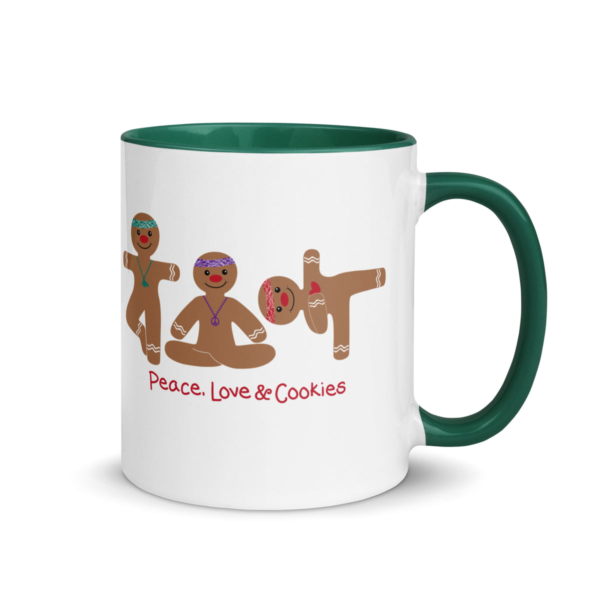 Peace Love & Cookies Gingerbread Yogis Mug