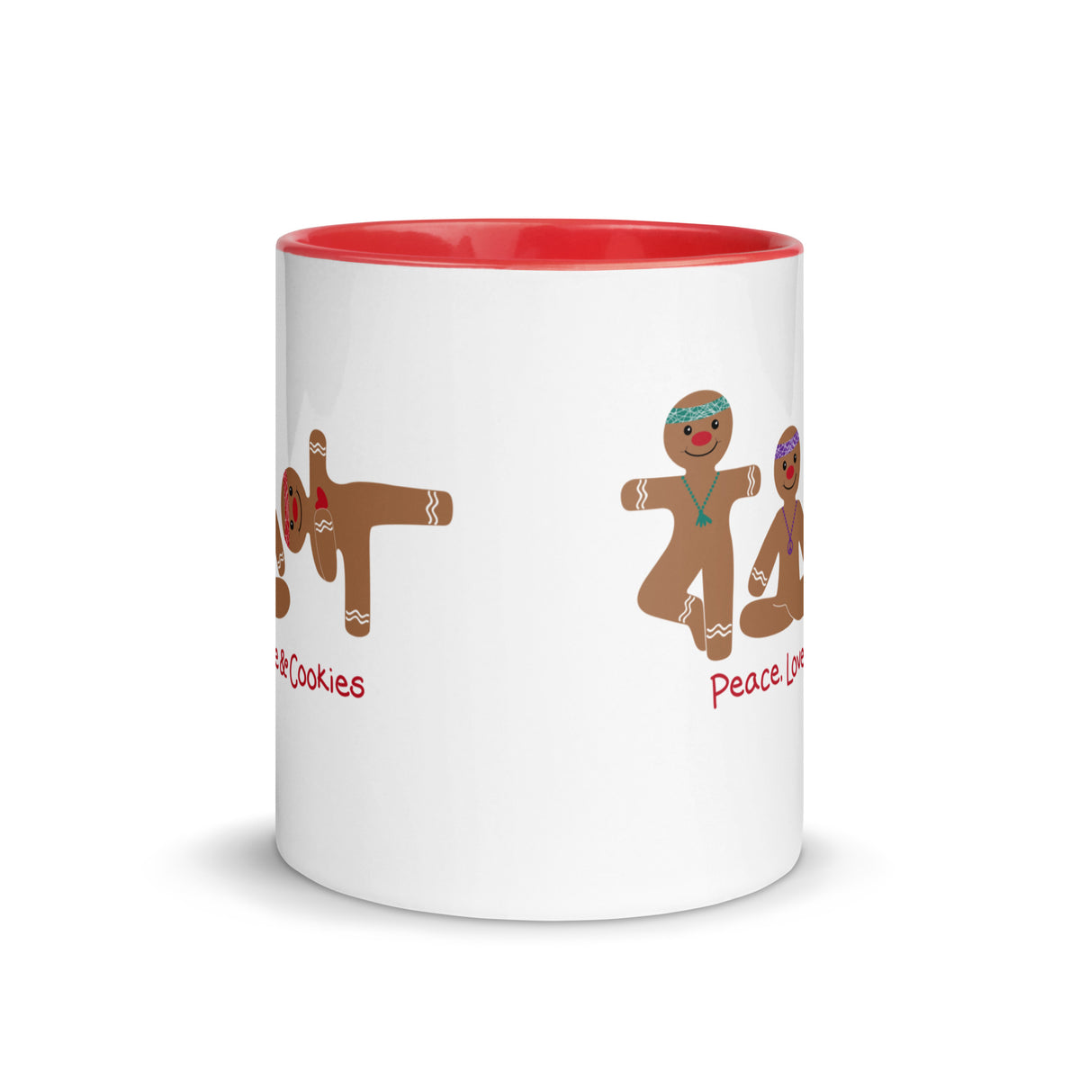 Peace Love & Cookies Gingerbread Yogis Mug
